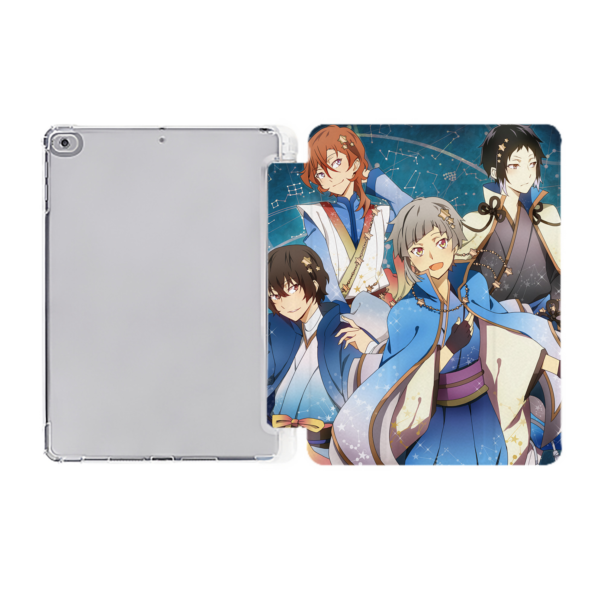 （画像用） 文豪ストレイドッグス Bungo Stray Dogs IPad ケース ペン収納付き 三つ折りスタンド PUレザー×シリコン 対応機種9.5/10.5/10.9インチ